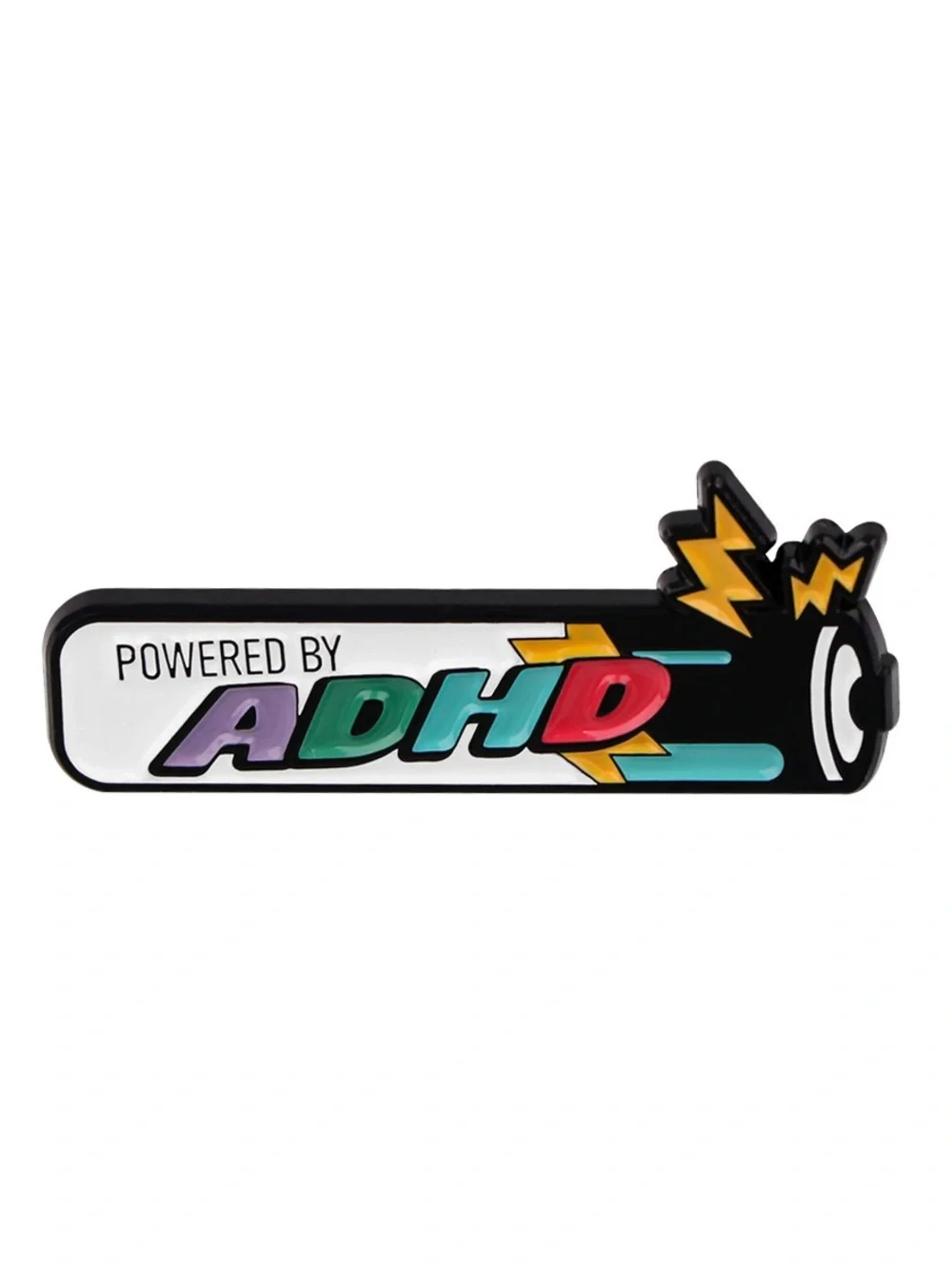 Powered by ADHD Battery Enamel Pin – Funny Neurodivergent Lapel Pin